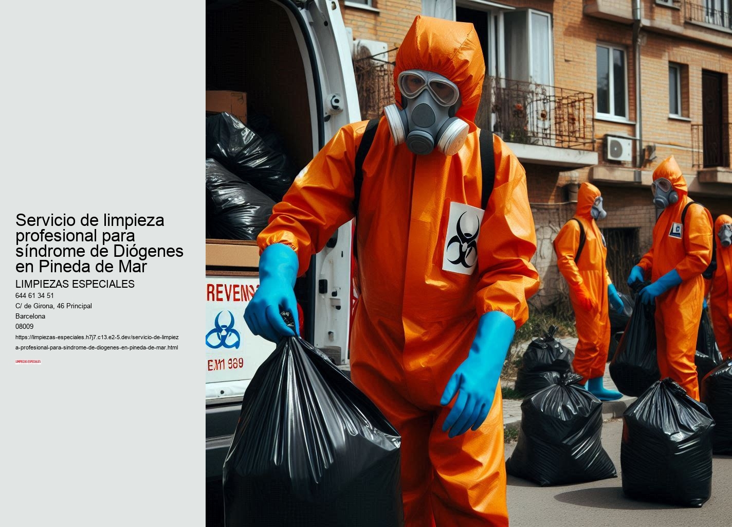 Servicio de limpieza profesional para síndrome de Diógenes en Pineda de Mar