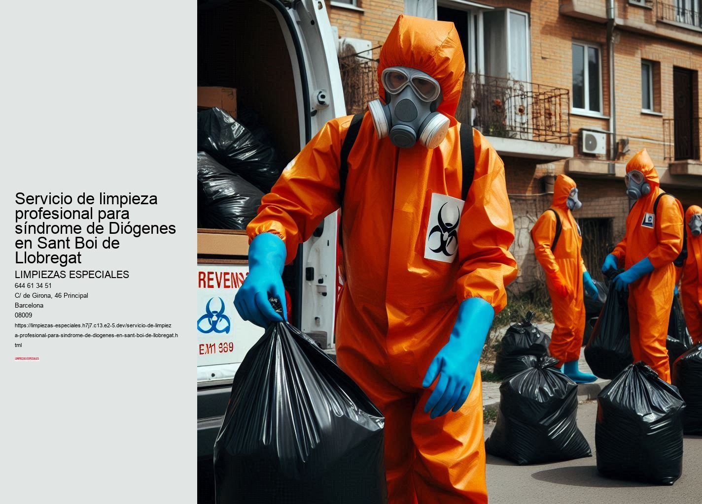Servicio de limpieza profesional para síndrome de Diógenes en Sant Boi de Llobregat
