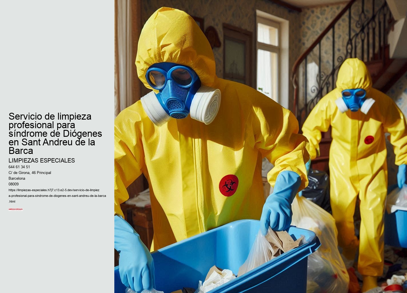 Servicios de Limpiezas Especiales para el síndrome de Diógenes